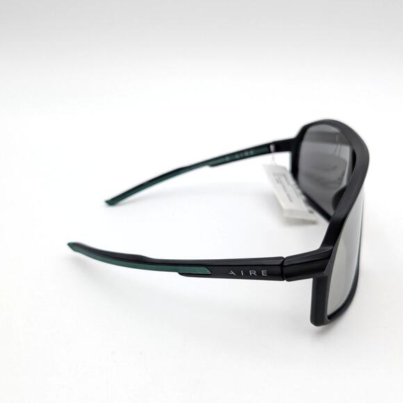 Aire Unisex Blazar Wrap Sunglasses Front Logo Matte Black/Gold Mirror One Size - Picture 7 of 7